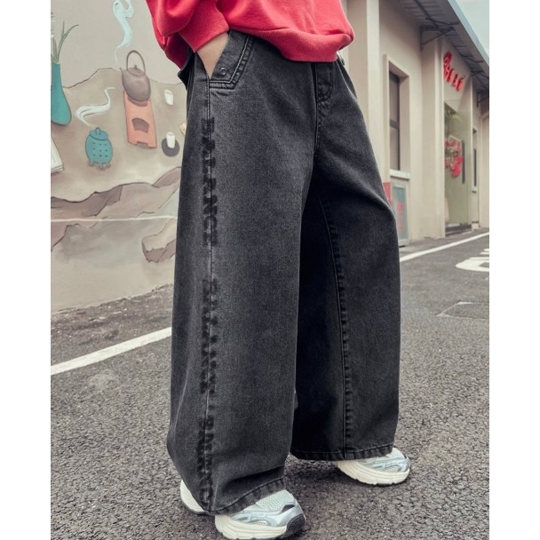 Slide-1) Джинси Classic Fashion z1255 широкі Balance Темно-сірі