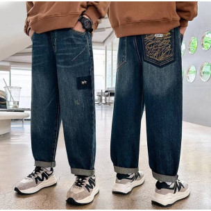 Джинси  Classic Fashion 1047 з прошивкою на кишені Сині