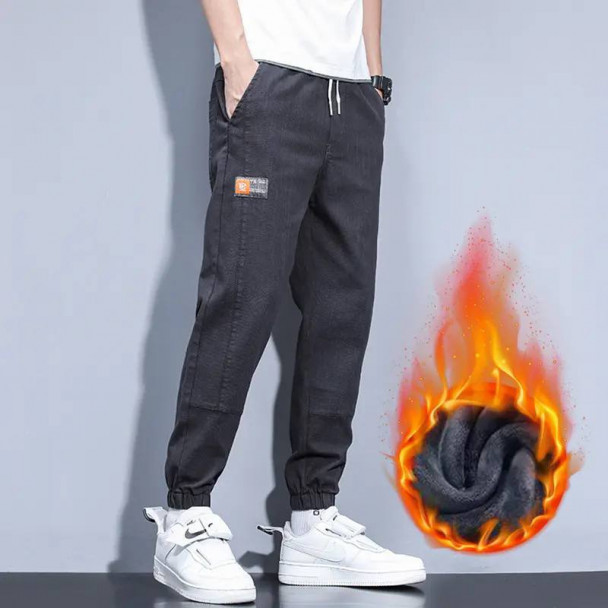 Slide-1) Котонові джогери з начосом 2025 Fashion Чорний