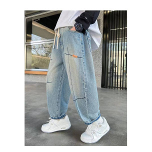 Джинси Classic Fashion 20723 з чорною строчкою Блакитні