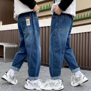 Джинси  Classic Fashion 31033 зі швами і квадратними кишенями Сині