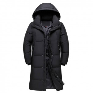 Пуховик 6536 довгий Fashion Чорний