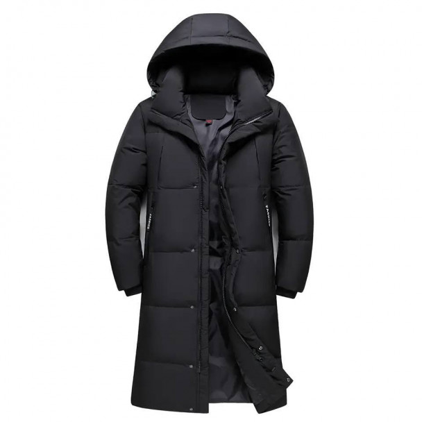 Slide-1) Пуховик 6536 довгий Fashion Чорний