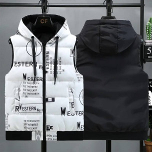 Жилетка 8865 New Fashion двостороння Біла