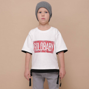 Футболка GoldBaby 600 з принтом вогонь Біла