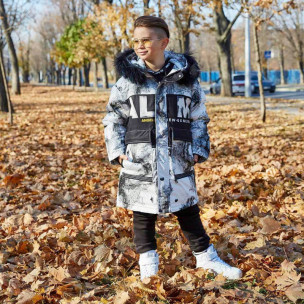 Пуховик Classic Fashion 9309 Palm Білий