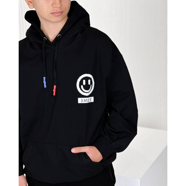 Slide-4) Худі WL0009 Fashion clothing Smile Чорна