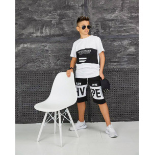 Костюм Studio 1001 Біла футболка,чорні шорти